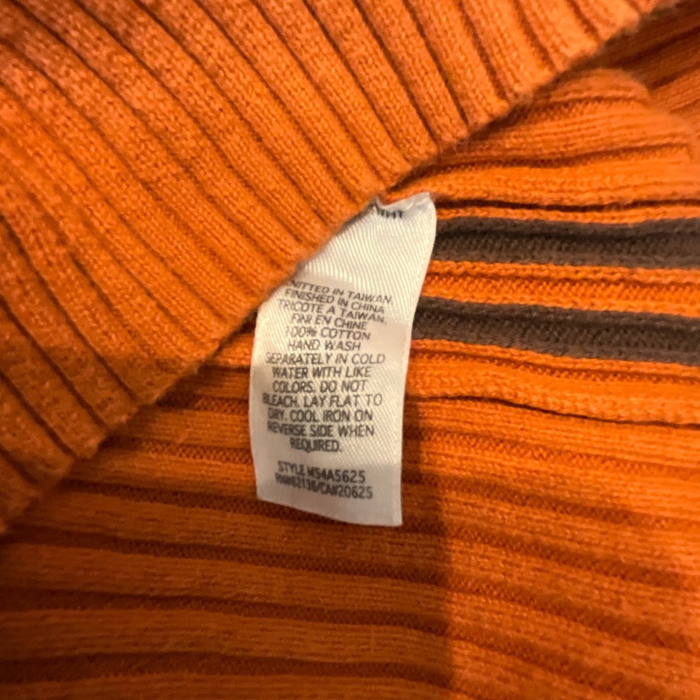 Guess Jeans Orange‎ Ribbed Half Zip Mock Neck Sweater Men's XL/TG - Picture 9 of 10